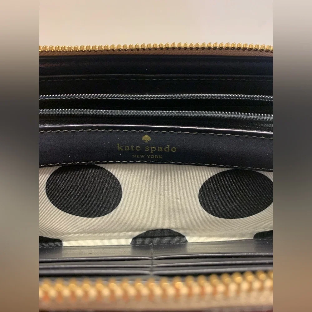 Kate Spade New York Metallic Gold Zip Around Continental Wallet